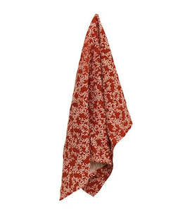 Tea Towels Wash Cloths: Christmas Cherry Tea Towel - Dark