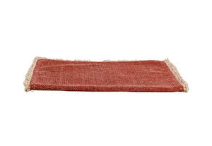Placemats Coasters: Frayed Cotton Placemat Red