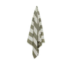 Tablecloths Napkins: Striped Tablecloth Olive - Small