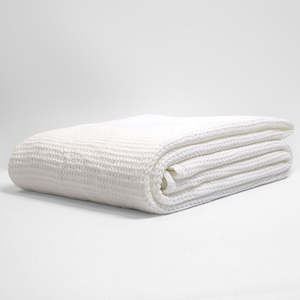Blankets Throws: Newbliss Stonewashed Blanket: White - Large