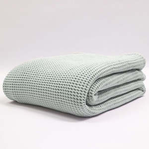 Blankets Throws: Newbliss Stonewashed Blanket: Duck Egg - Large