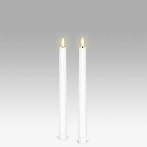 LED Taper Candle: Nordic White - Pack of 2 - 2.3x25cm