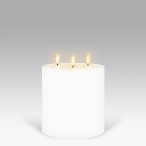 Candles: LED Triple Wick Candle: Nordic White - 15.2x15.2cm