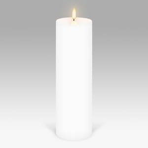 Candles: LED Pillar Candle: Nordic White - 7.8x25.4cm