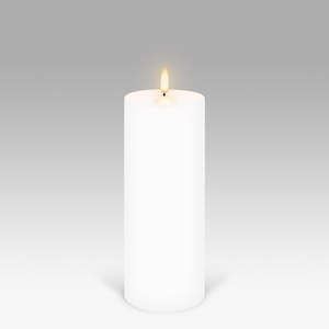 LED Pillar Candle: Nordic White - 7.8x20.3cm