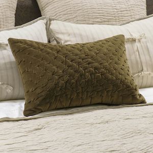 Bed Cushions: Mica Deep Moss Cushion - 60x40