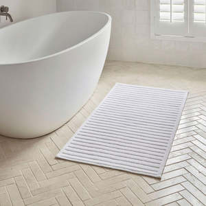 Nova Plush Double Bath Mat - Optic White