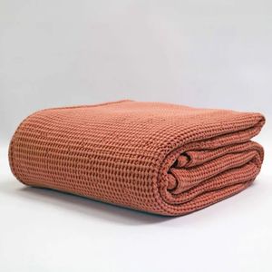 Blankets Throws: Newbliss Stonewashed Blanket: Caramel - Large