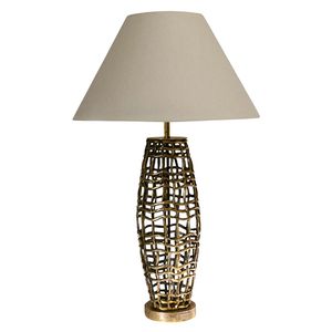 Lighting: Zurich Metal Weave Lampbase - Old Brass Finish