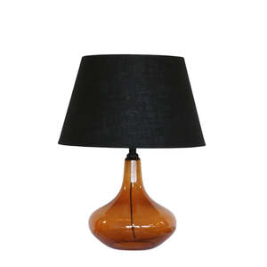 Lighting: Amber Glass Table Lamp Base