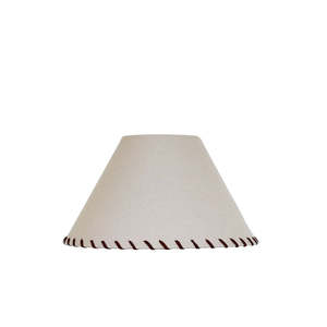 Lighting: Woven Linen Tapered Shade with Leather Stitching - 41cm