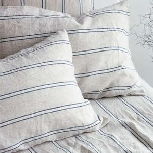 Bed Bath: Pure Linen Pillowcase in Pair: Eton Stripe