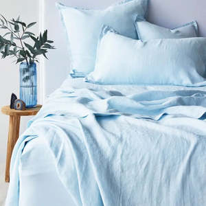 Pure Linen Flat Sheet: Powder - One Size (Q/K/SK)