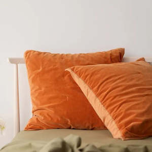 Venus Cotton Velvet Quilted Eurocase - Tangelo