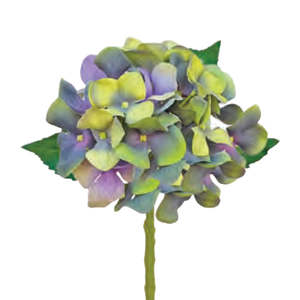 Faux Plants Foliages Flowers: Water Stem Hydrangea: Green/Blue - Medium