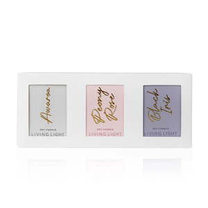 Gifts Under 50: Triple Mini Soy Gift Set: Awaroa, Peony Rose & Black Iris