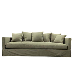 Luxe Sofa with Slip Cover: Forest Green - 3 Seater