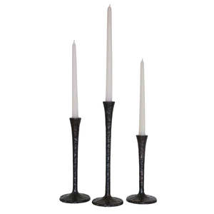 Candle Holders & Hurricanes: Forged Gothic Style Candlestick: Bronze - Tall