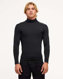 Mens Surf Gear: Mens Highline Hooded Long Sleeve Rash Vest