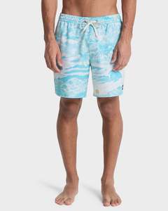 Mens Sale Boardshorts: Mens Stretch Printed Volley 17" Swim Shorts