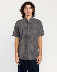 Mens Sale Tops: Mens Scaller Stone Woves Short Sleeve Shirt