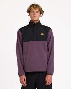 Mens Boundary Mock Snap Fleece Jumper
