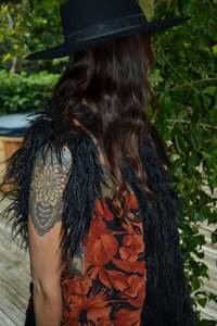 The Midnight Rose: Midnight Rose Vest with Tangerine Dream silk lining - size M/L
