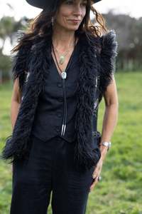 The Midnight Rose: Midnight Rose Vest with Nightbird silk lining - size S/M