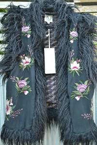 The Midnight Rose: Midnight Rose Vest with Lilac Lattice silk lining - size S/M
