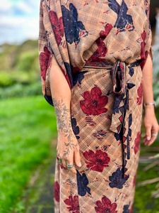 Vintage Sari Collection: Wandering Rose Wrap Dress - Mulberry Rose