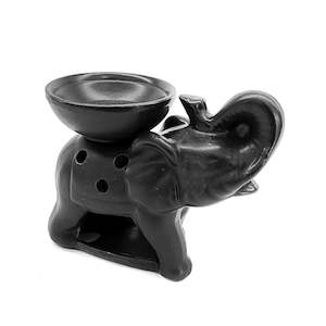 Incense Oil Burners: Black Elephant Tealight Oil Burner