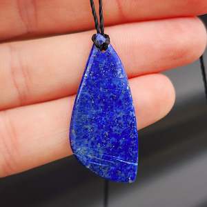 Gemstone Pendants: Natural Lapis Lazuli Freeshape Pendant Necklace (1BBB243)