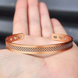Copper Magnetic Mesh Cuff Bracelet