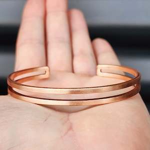 Copper Bracelets: Double Band Copper Cuff Bracelet