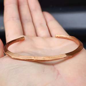 Textured Irregular Geometric Copper Cuff Bracelet