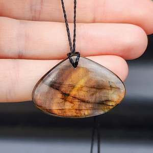 Natural Labradorite Pendant Necklace (1BBB281)