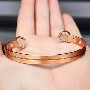 Copper Magnetic Center Lined Bracelet