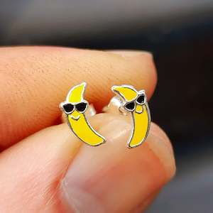 925 Sterling Silver Cool Banana Stud Earrings