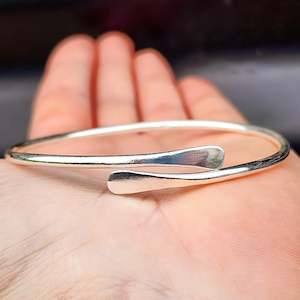 Sterling Silver Bracelets Bangles: Solid 925 Sterling Silver Simple Band Cuff Bracelet