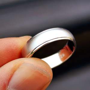Plain Sterling Silver Rings: Solid 925 Sterling Silver 6mm Matte Finish Band Ring