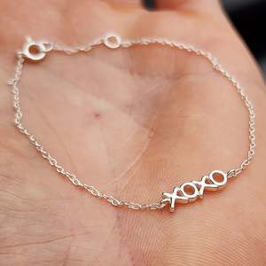 Sterling Silver Bracelets Bangles: Solid 925 Sterling Silver XoXo Chain Bracelet