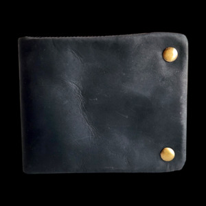 Leather Wallets Purses: Genuine Leather Rustic Studded Wallet - Black