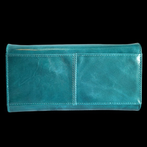 Genuine Leather Purse - Turquoise