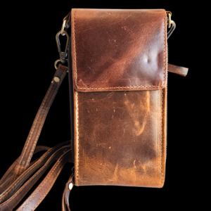 Leather Bags: Genuine Leather Gypsy Shoulder Bag - Vintage Brown
