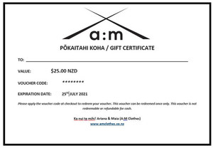 Products: A: M E-Voucher A: M Clothes