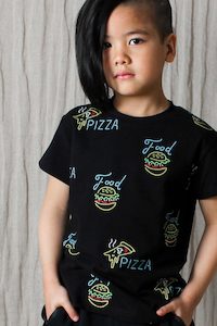 Boy Sale: *Last Size* Tiny Tribe Food Tee - Black - Size 5yr
