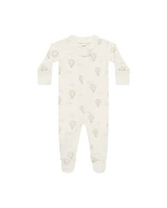 Quincy Mae - Zip L/Sleeve Sleeper Footie - Hot Air Balloons