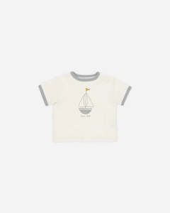 Quincy Mae - Ringer Tee Boat Ivory