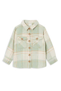Milky Green Check Overshirt