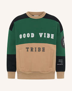 Boys Jumpers Cardigans: Tiny Tribe Good Vibe Tribe Sweat Top